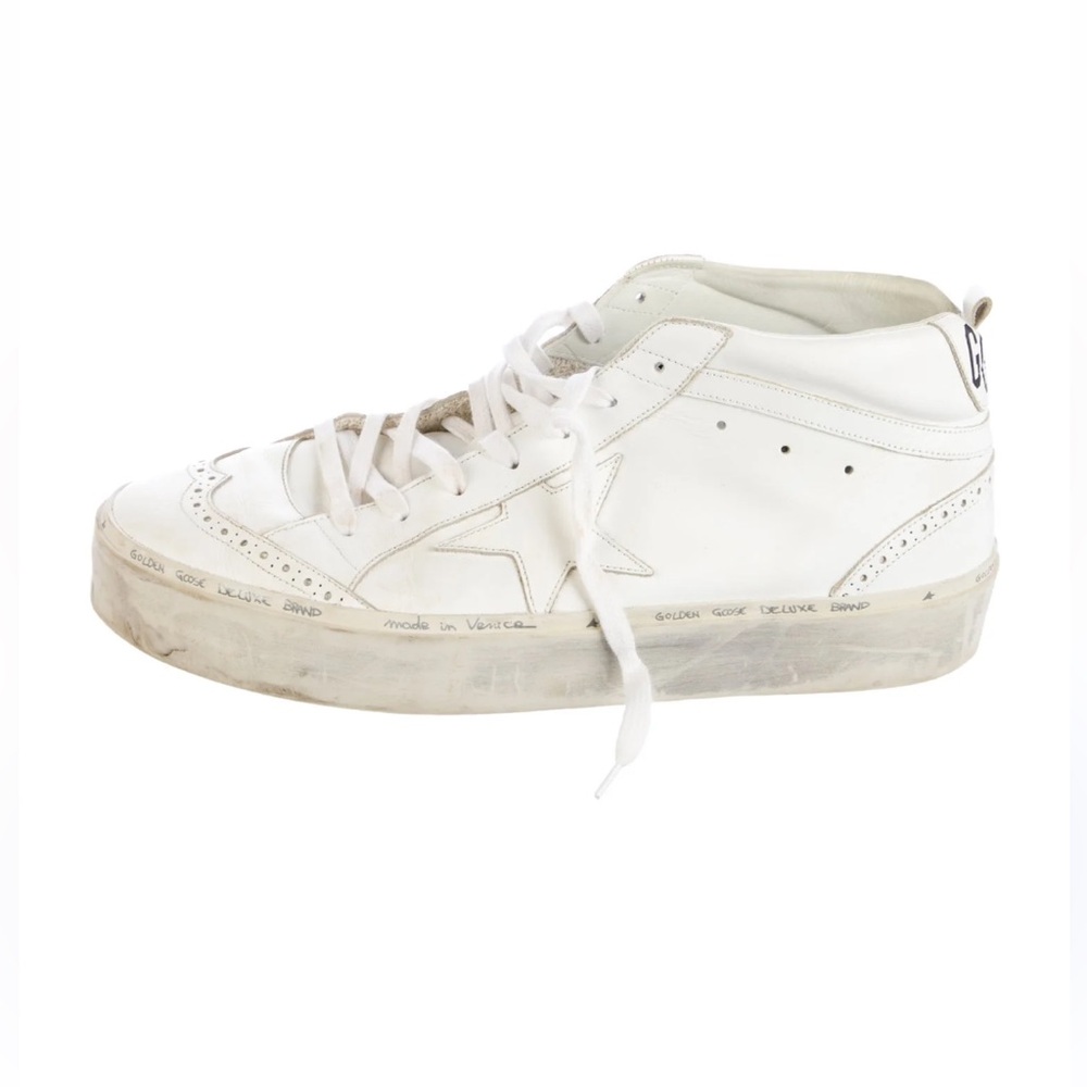 Golden Goose Women's Hi Mid Star White Sneakers in size 38